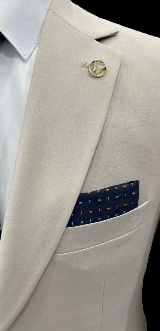 Ivory White Polyviscose Suit