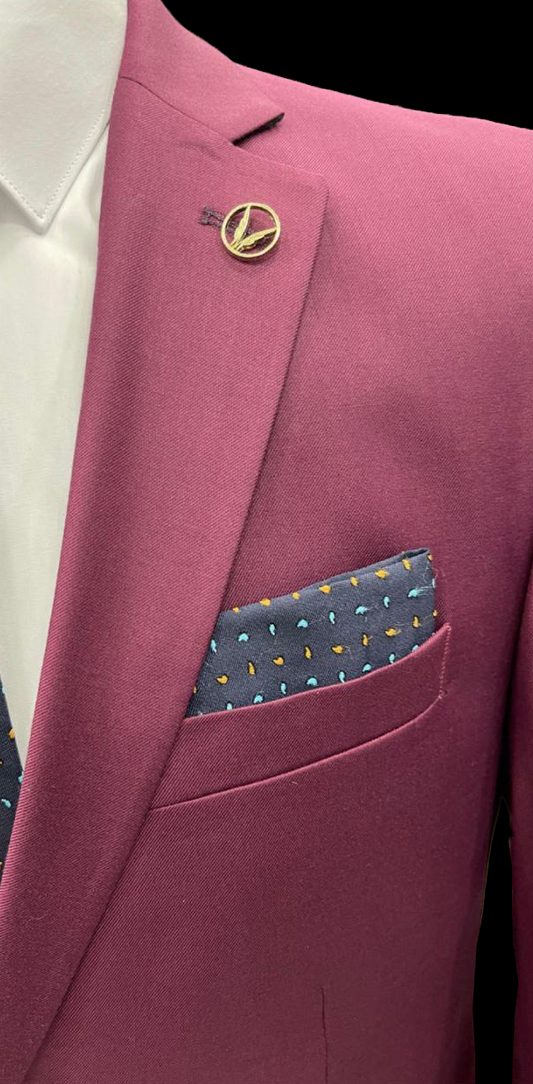 Burgundy Polyviscose Suit