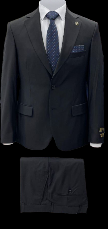 Classic Black Polyviscose Suit