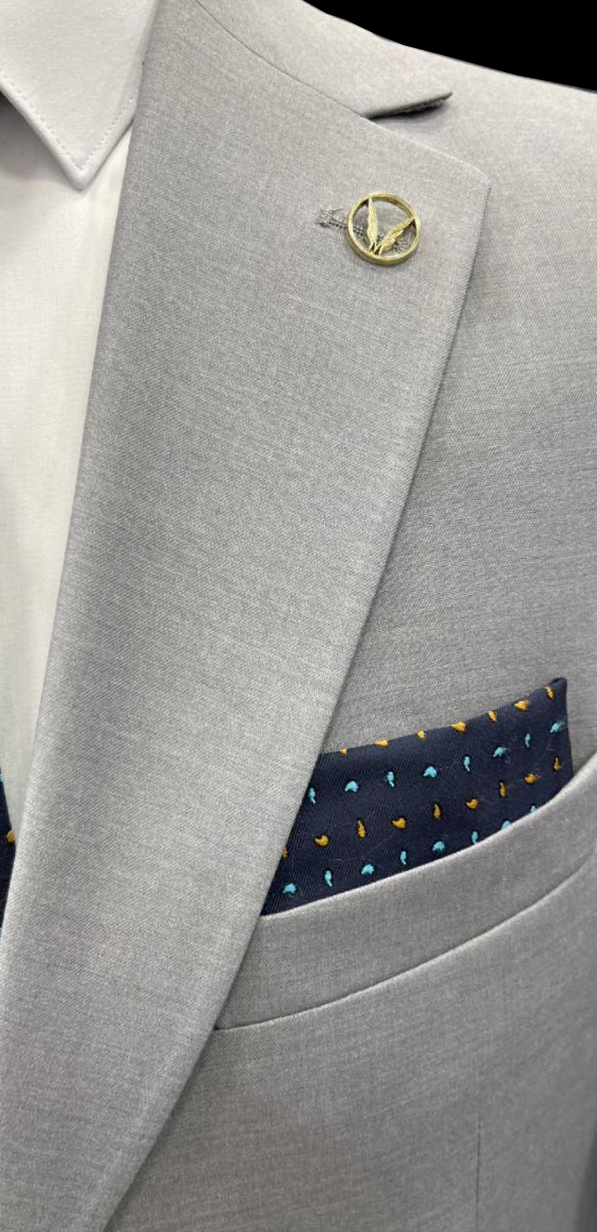 Light Silver Polyviscose Suit