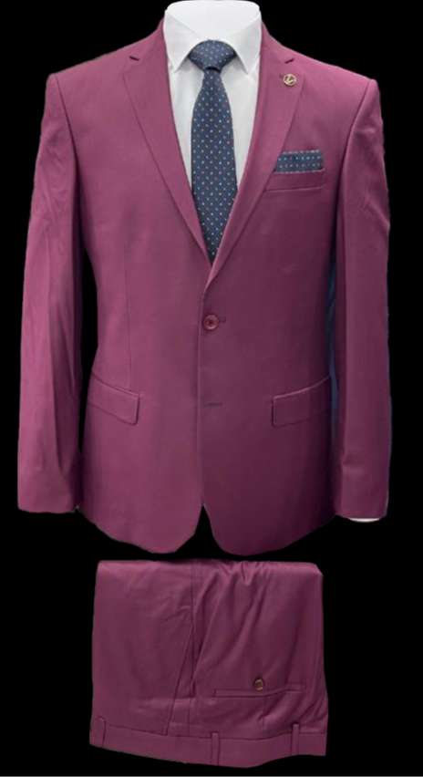 Burgundy Polyviscose Suit